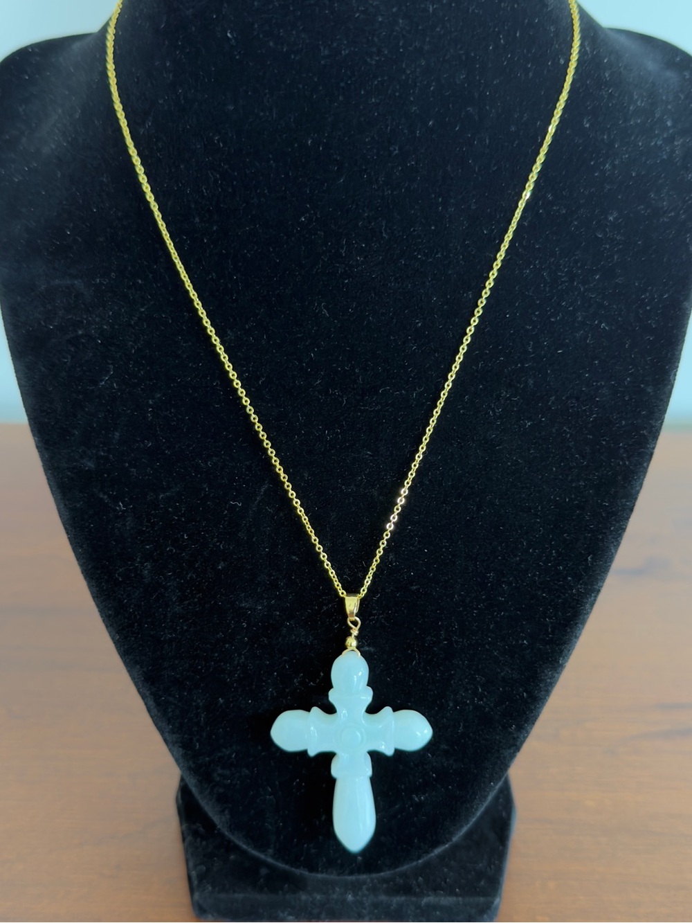 Certified Grade A Burma Jade Cross Pendant